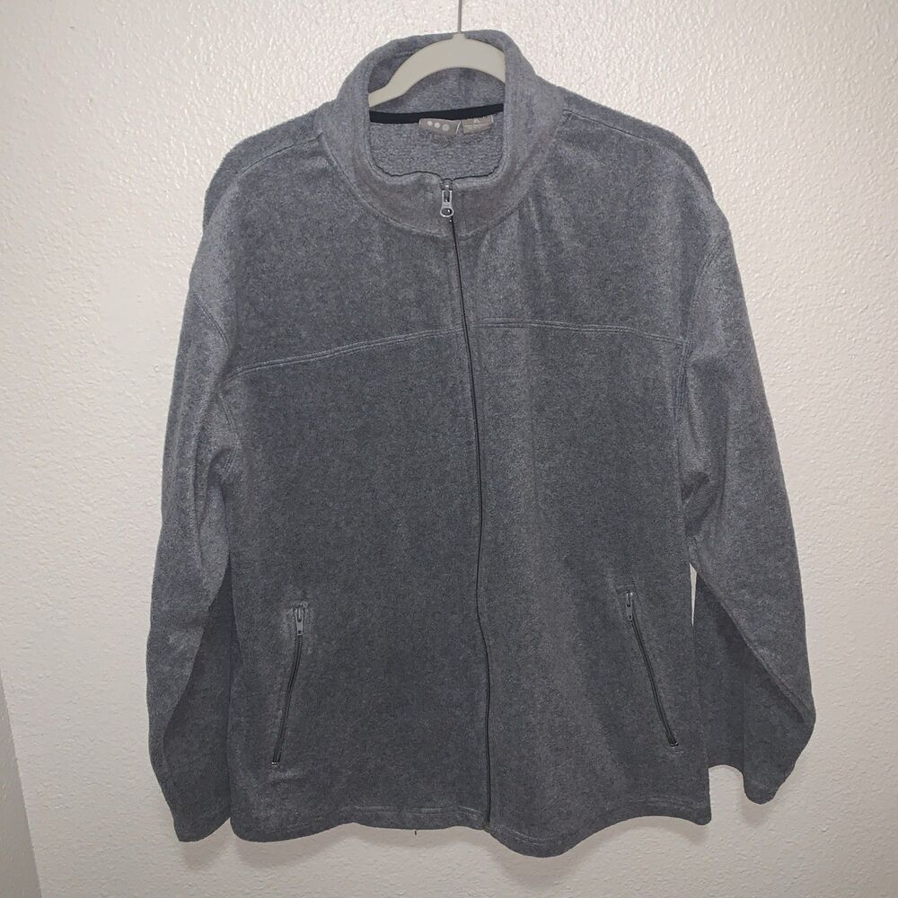 Pro Spirit Men’s Full Zip Fleece Sweatshirt Size XL Gray